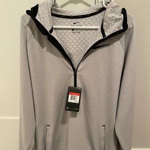 NIKE Men's Sphere Half Zip Training Hoodie in Light Grey Size L